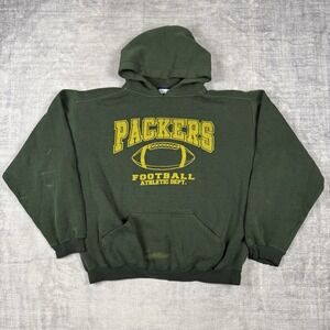 Green Bay Packers Sweatshirt Mens Large Green Vtg Varsity Hoodie Training Camp